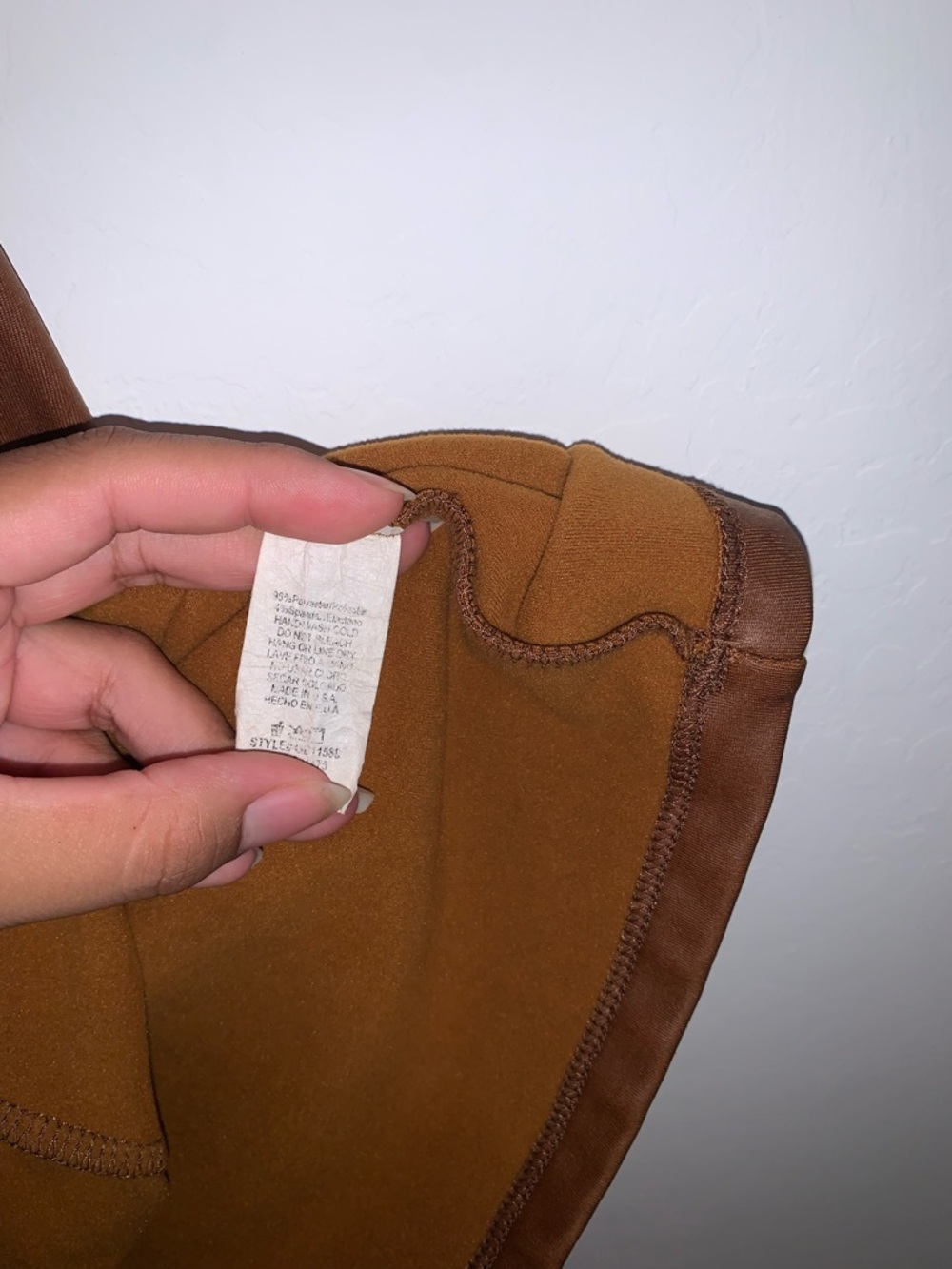 Brown Spaghetti Strap V-Neck Mini Dress - Picture 5 of 5
